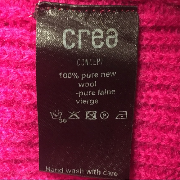 Crea Concept Cowl Neck Sweater Wool Pullover Cropped Boxy Crop Magenta Pink 40 - Picture 13 of 16